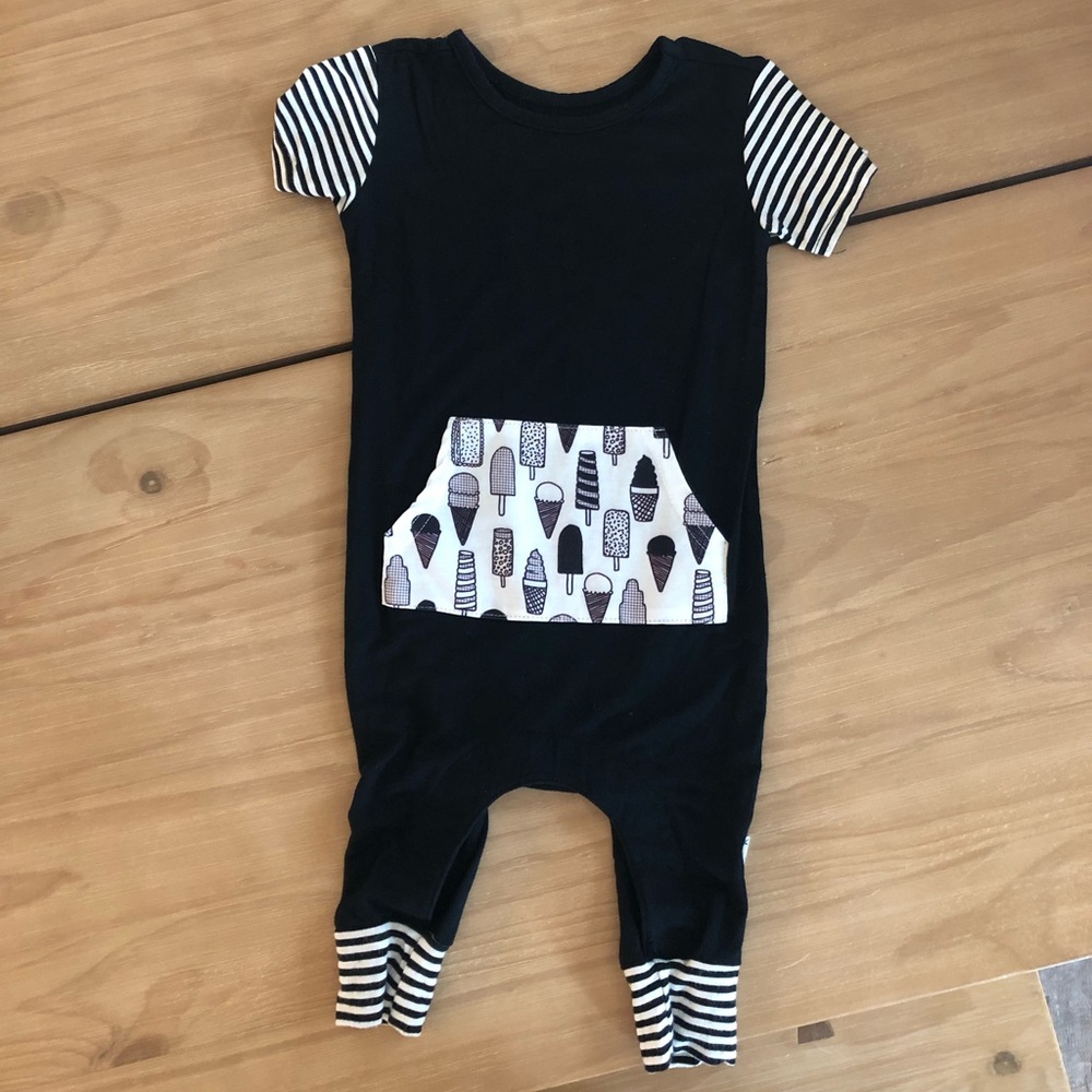 Moon and Beck short sleeve romper